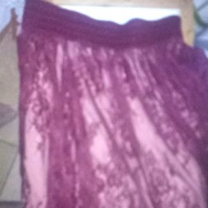 Lace midi skirt